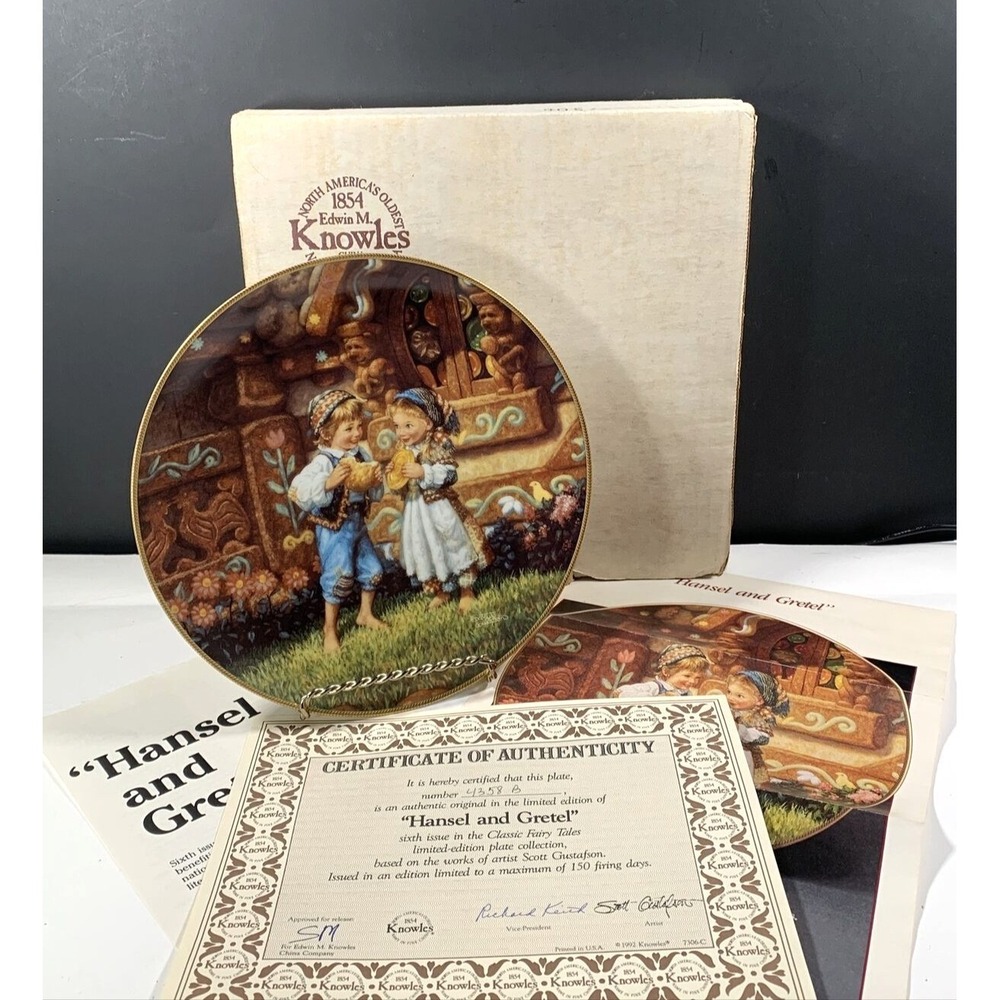 Edwin M Knowles Hansel and Gretel Collector Plate Scott Gustafson 1992 4358 B